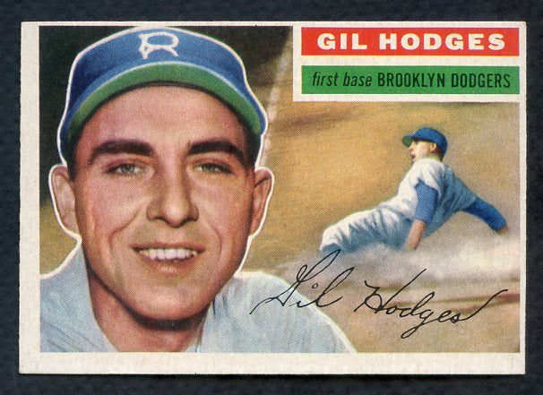 1956 Topps Baseball #145 Gil Hodges Dodgers EX-MT Gray 381914