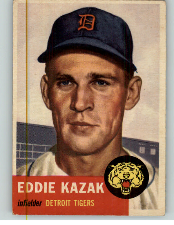 1953 Topps Baseball #194 Eddie Kazak Tigers VG-EX 384309