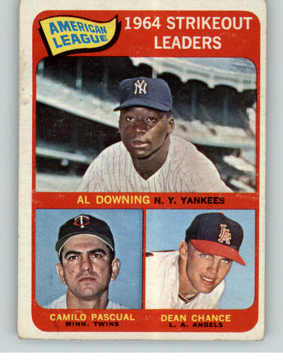 1965 Topps Baseball #011 A.L. Strike Out Leaders Downing VG-EX 387599