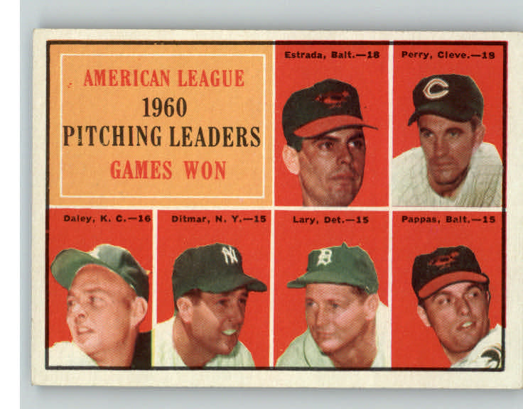 1961 Topps Baseball #048 A.L. Win Leaders Jim Perry EX-MT 387731
