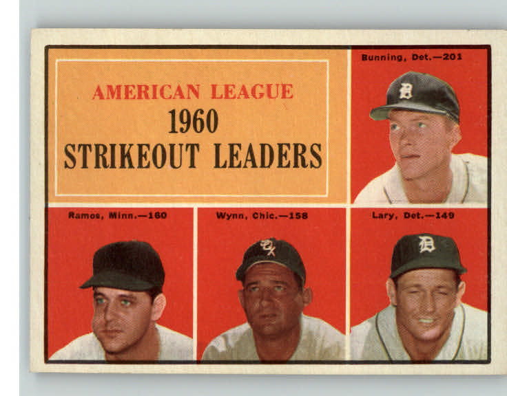 1961 Topps Baseball #050 A.L. Strike Out Leaders Jim Bunning EX-MT 387736