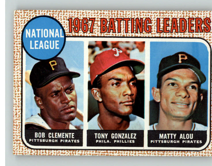 1968 Topps Baseball #001 N.L. Batting Leaders Roberto Clemente NR-MT 387749