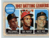 1968 Topps Baseball #001 N.L. Batting Leaders Roberto Clemente NR-MT 387751