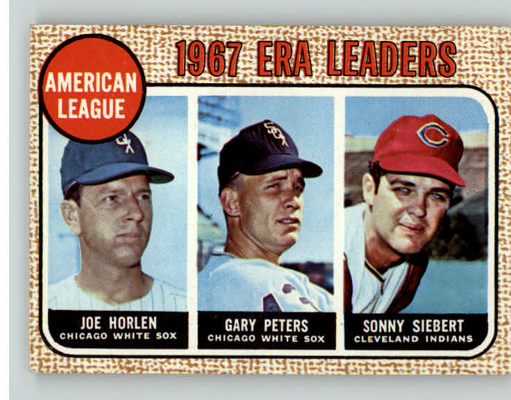 1968 Topps Baseball #008 A.L. ERA Leaders Joe Horlen Gary Peters NR-MT 387767