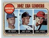 1968 Topps Baseball #008 A.L. ERA Leaders Joe Horlen Gary Peters EX-MT 387798