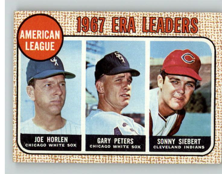 1968 Topps Baseball #008 A.L. ERA Leaders Joe Horlen Gary Peters EX-MT 387799