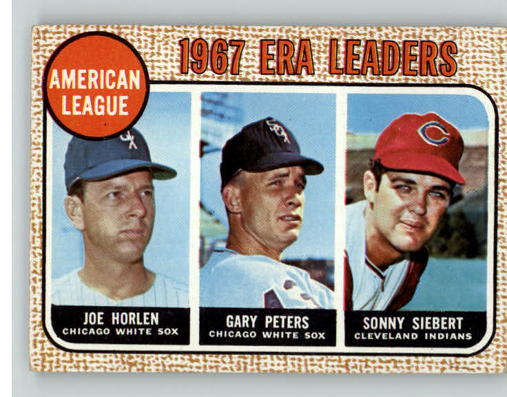 1968 Topps Baseball #008 A.L. ERA Leaders Joe Horlen Gary Peters EX 387801