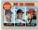 1968 Topps Baseball #008 A.L. ERA Leaders Joe Horlen Gary Peters EX 387801