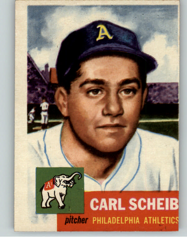 1953 Topps Baseball #057 Carl Scheib A's EX 388144
