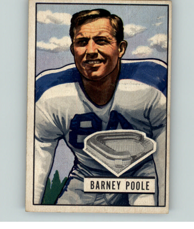 1951 Bowman Football #009 Barney Poole Yanks EX-MT 389249