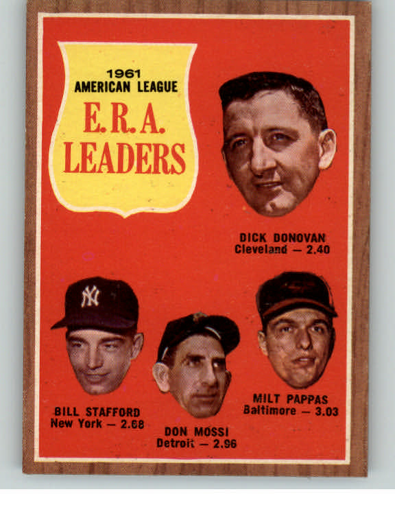 1962 Topps Baseball #055 A.L. ERA Leaders EX-MT 389921