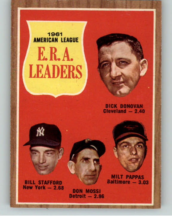 1962 Topps Baseball #055 A.L. ERA Leaders EX-MT 389922
