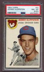 1954 Topps #031 Johnny Klippstein Cubs PSA 8 NM/MT Oc 390128