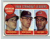 1969 Topps Baseball #011 A.L. Strike Out Leaders EX 390331