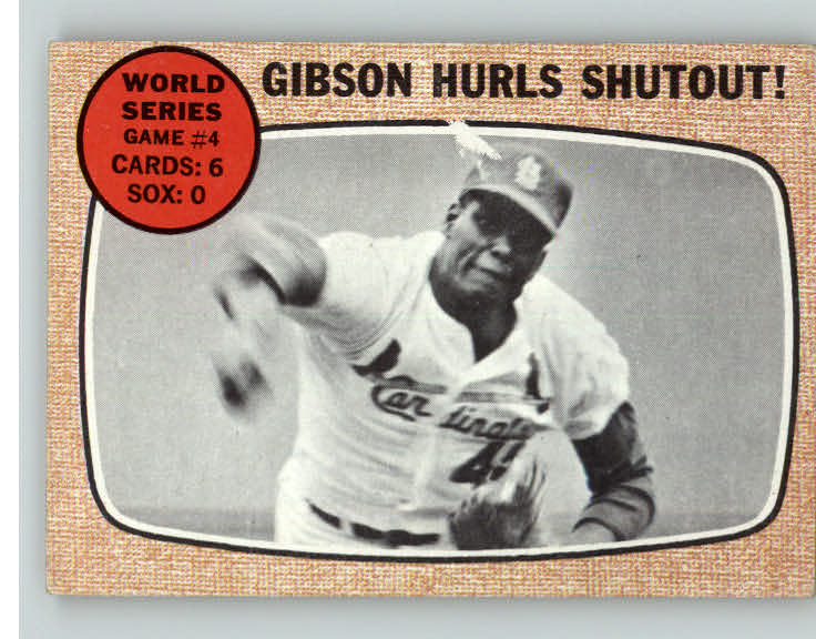 1968 Topps Baseball #154 World Series Game 4 Bob Gibson VG-EX 390399