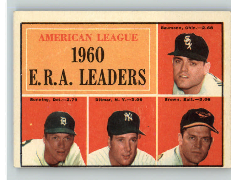 1961 Topps Baseball #046 A.L. ERA Leaders Bunning VG-EX 390539