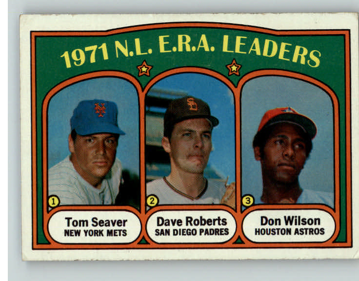 1972 Topps Baseball #091 N.L. ERA Leaders Tom Seaver VG-EX 390581