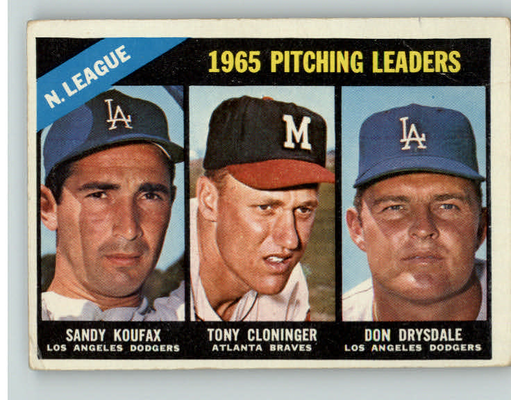 1966 Topps Baseball #223 N.L. Win Leaders Sandy Koufax VG 390644