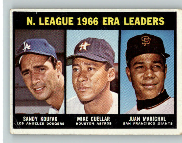 1967 Topps Baseball #234 N.L. ERA Leaders Sandy Koufax VG-EX 391098