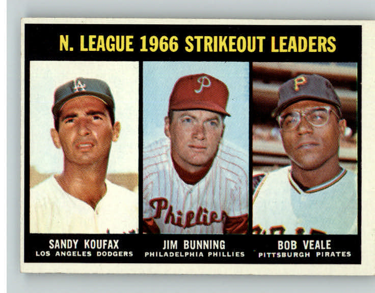 1967 Topps Baseball #238 N.L. Strike Out Leaders Sandy Koufax NR-MT 391099