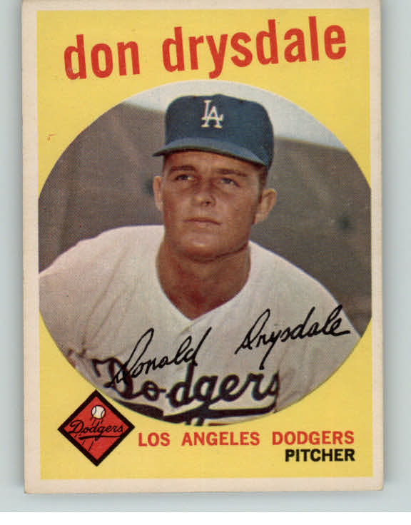 1959 Topps Baseball #387 Don Drysdale Dodgers EX+/EX-MT 392343