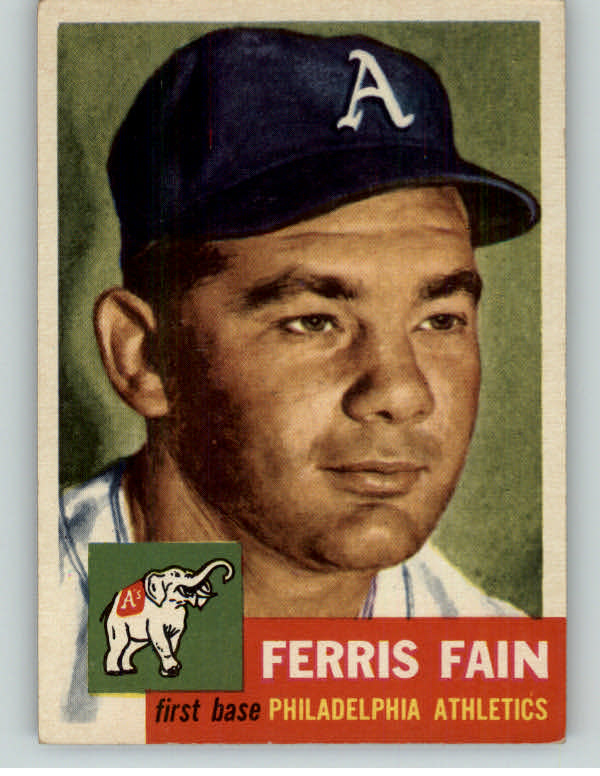1953 Topps Baseball #024 Ferris Fain A's EX+/EX-MT 393691