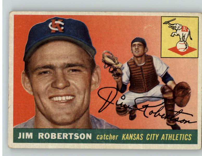 1955 Topps Baseball #177 Jim Robertson A's EX 394402