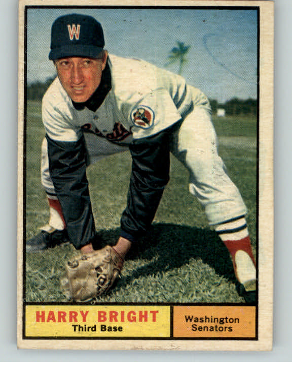 1961 Topps Baseball #447 Harry Bright Senators EX-MT/NR-MT 395966