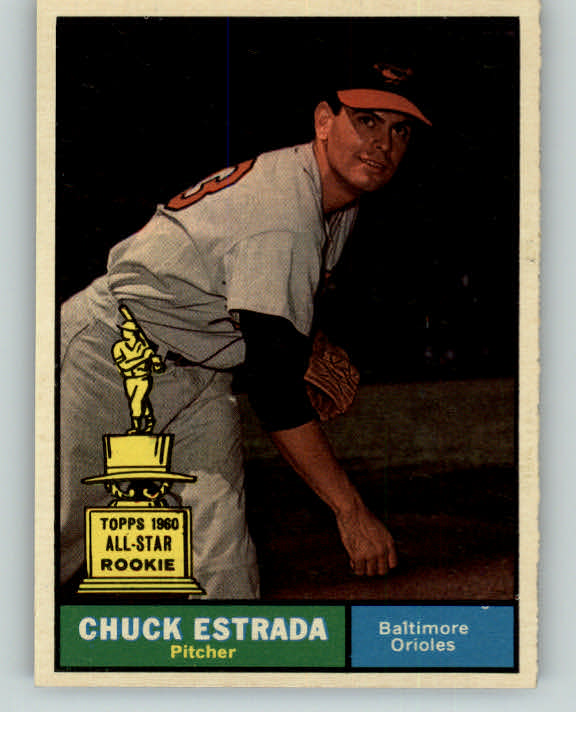 1961 Topps Baseball #395 Chuck Estrada Orioles EX-MT/NR-MT 396023