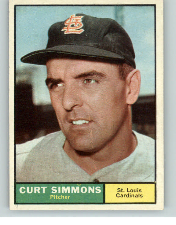 1961 Topps Baseball #011 Curt Simmons Cardinals EX-MT/NR-MT 396108