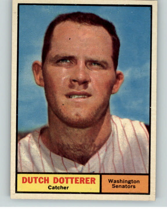 1961 Topps Baseball #332 Dutch Dotterer Senators EX-MT/NR-MT 396639