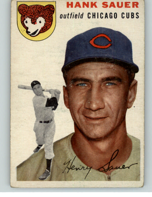 1954 Topps Baseball #004 Hank Sauer Cubs VG-EX 397041