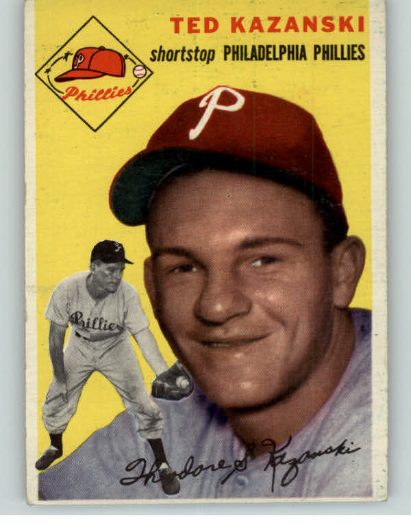 1954 Topps Baseball #078 Ted Kazanski Phillies EX-MT 397091