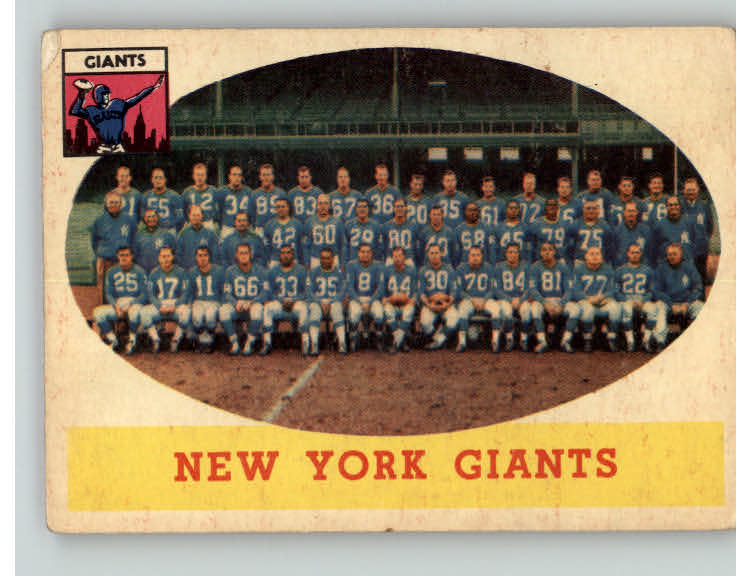 1958 Topps Football #061 New York Giants Team VG-EX 398168