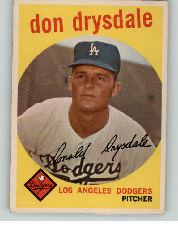 1959 Topps Baseball #387 Don Drysdale Dodgers EX+/EX-MT 398476