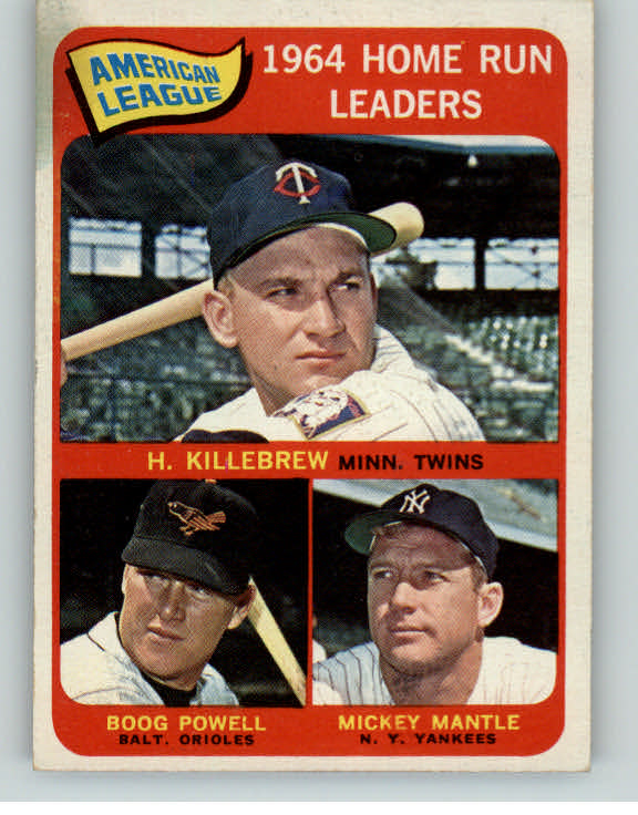 1965 Topps Baseball #003 A.L. Home Run Leaders Mickey Mantle EX 398563