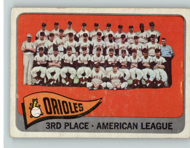 1965 Topps Baseball #572 Baltimore Orioles Team EX 398622