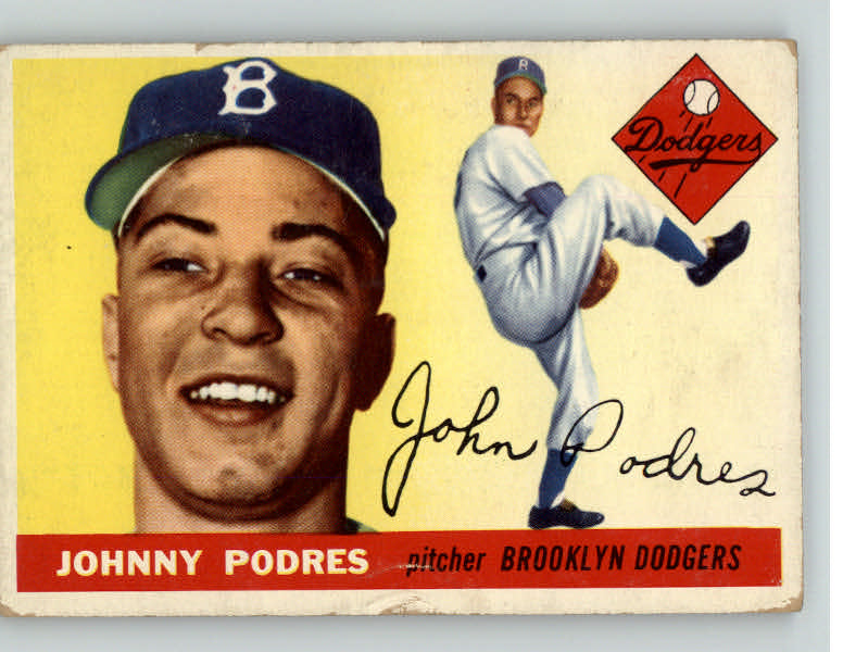 1955 Topps Baseball #025 Johnny Podres Dodgers VG 398853