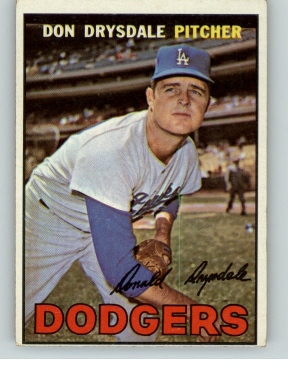 1967 Topps Baseball #055 Don Drysdale Dodgers EX 399150