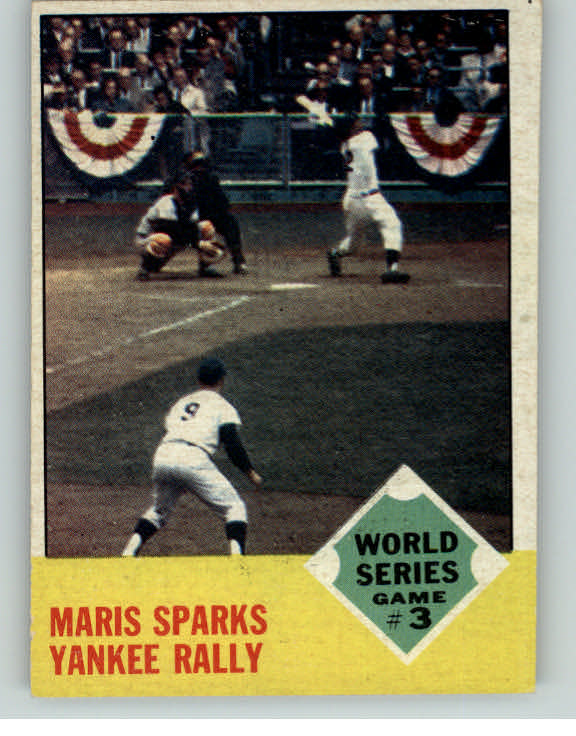 1963 Topps Baseball #144 World Series Game 3 Roger Maris EX-MT 399694