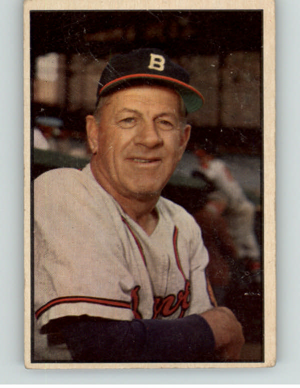 1953 Bowman Color Baseball #069 Charlie Grimm Braves GD-VG 400987