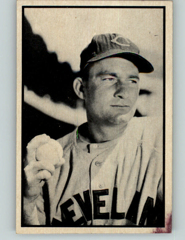 1953 Bowman Black & White Baseball #027 Bob Lemon Indians GD Ink Back 401074