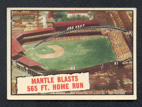 1961 Topps Baseball #406 Mickey Mantle IA Yankees VG-EX/EX