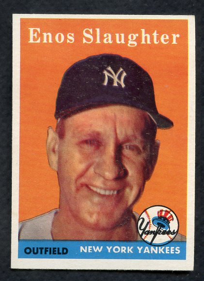 1958 Topps Baseball #142 Enos Slaughter Yankees NR-MT
