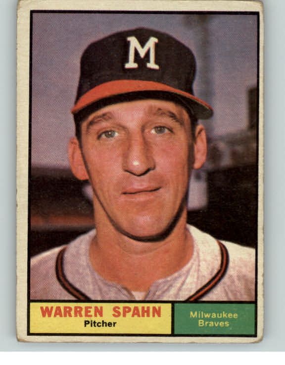 1961 Topps Baseball #200 Warren Spahn Braves VG