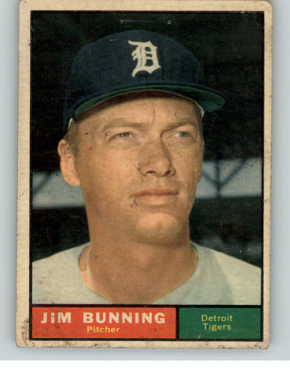 1961 Topps Baseball #490 Jim Bunning Tigers VG