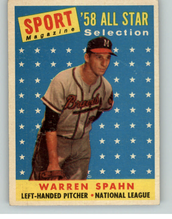 1958 Topps Baseball #494 Warren Spahn A.S. Braves EX+/EX-MT