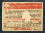 1952 Topps Baseball #031 Gus Zernial A's FR-GD Back Damage Red 402356