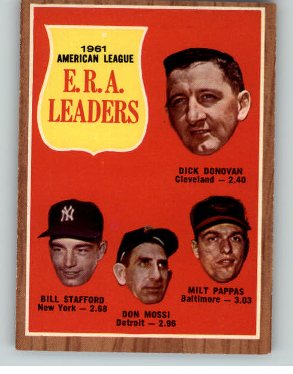 1962 Topps Baseball #055 A.L. ERA Leaders EX-MT 402376