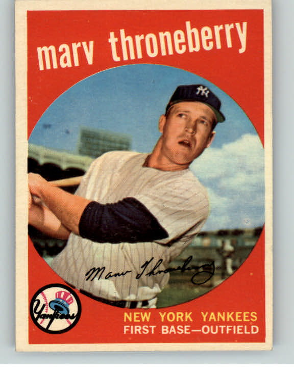 1959 Topps Baseball #326 Marv Throneberry Yankees EX-MT/NR-MT 402386